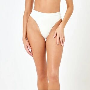 L*Space Frenchi White Bikini Bottom